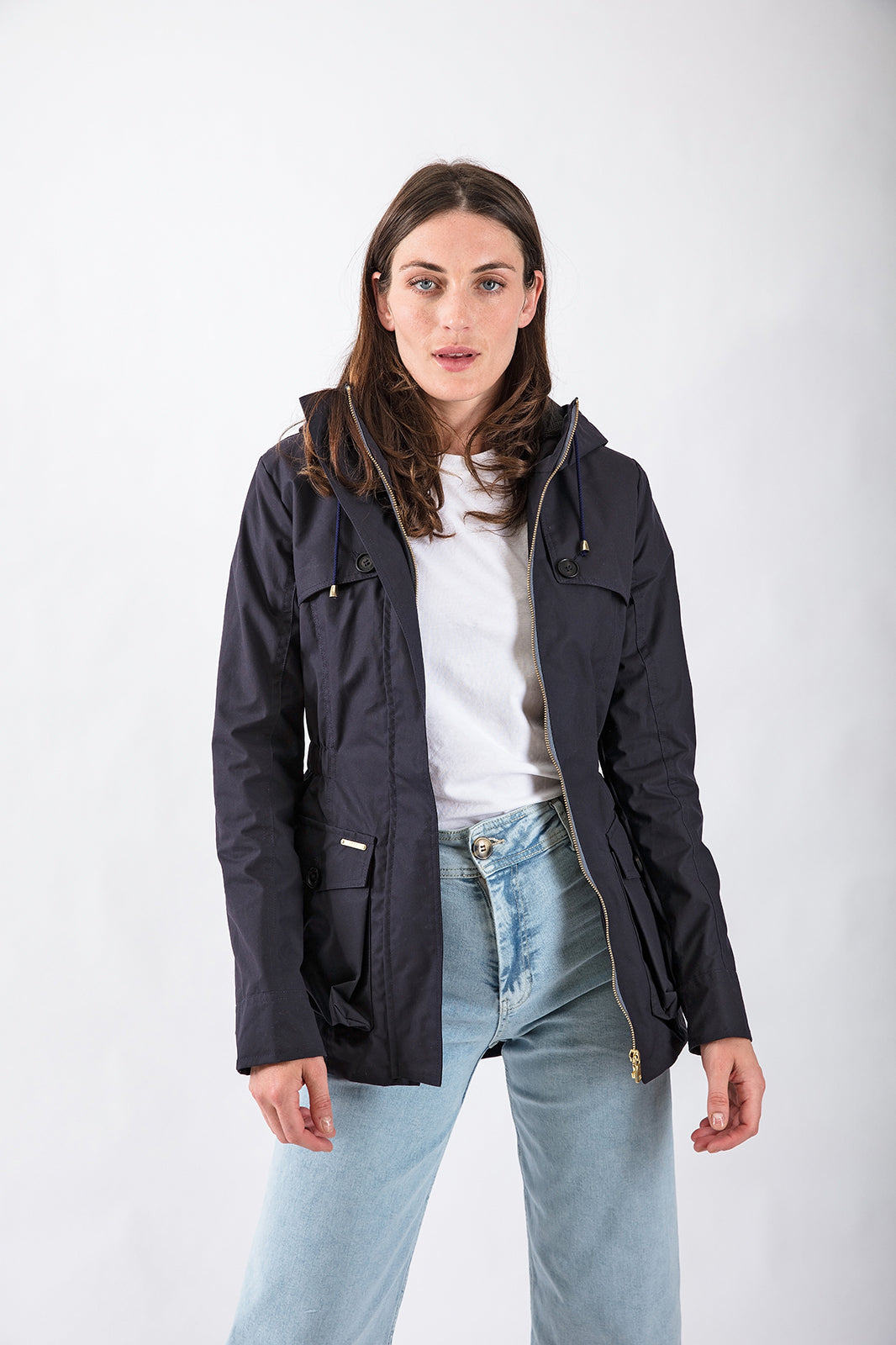 Wax Navy Parka | TROY London