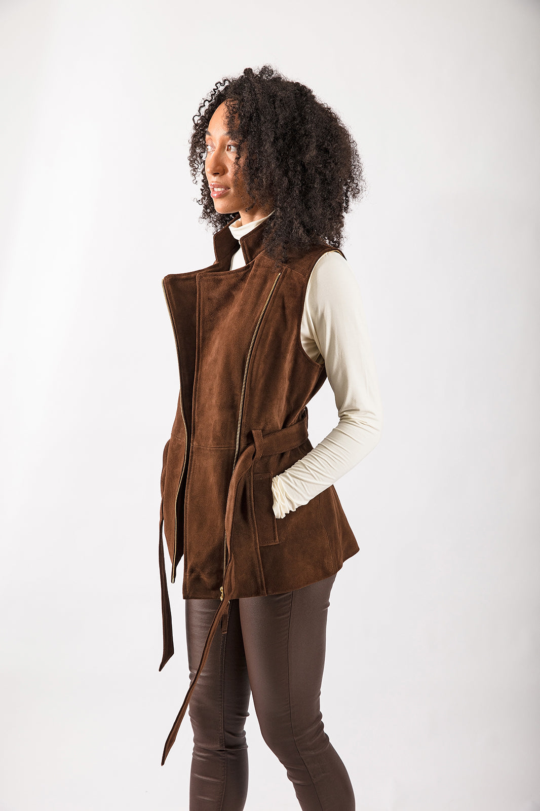 Womens faux hot sale suede gilet