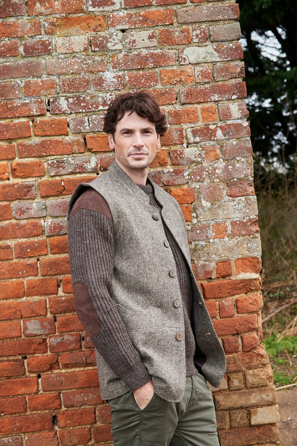 Mens wool tweed on sale vest