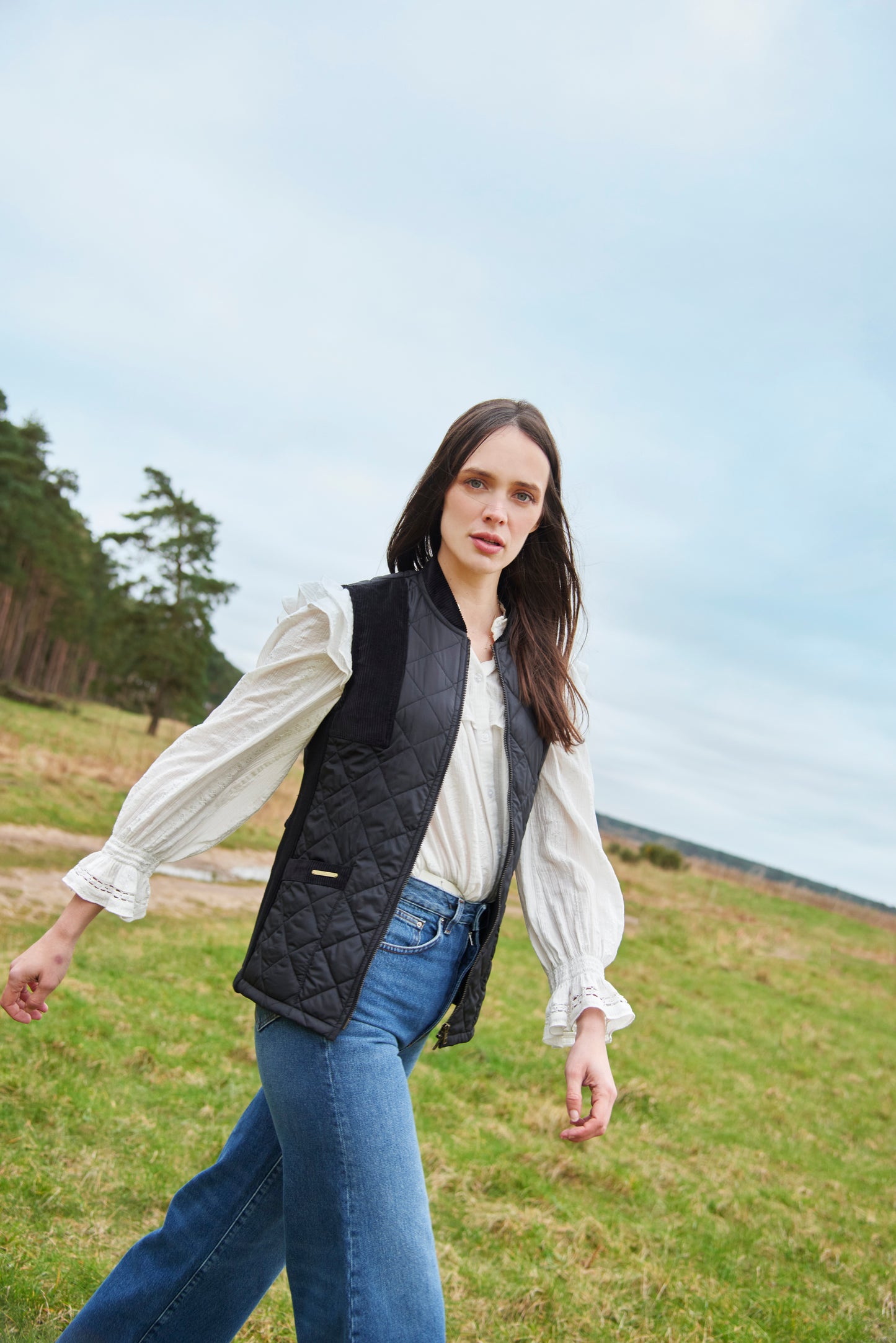 Quilted Gilet in Navy