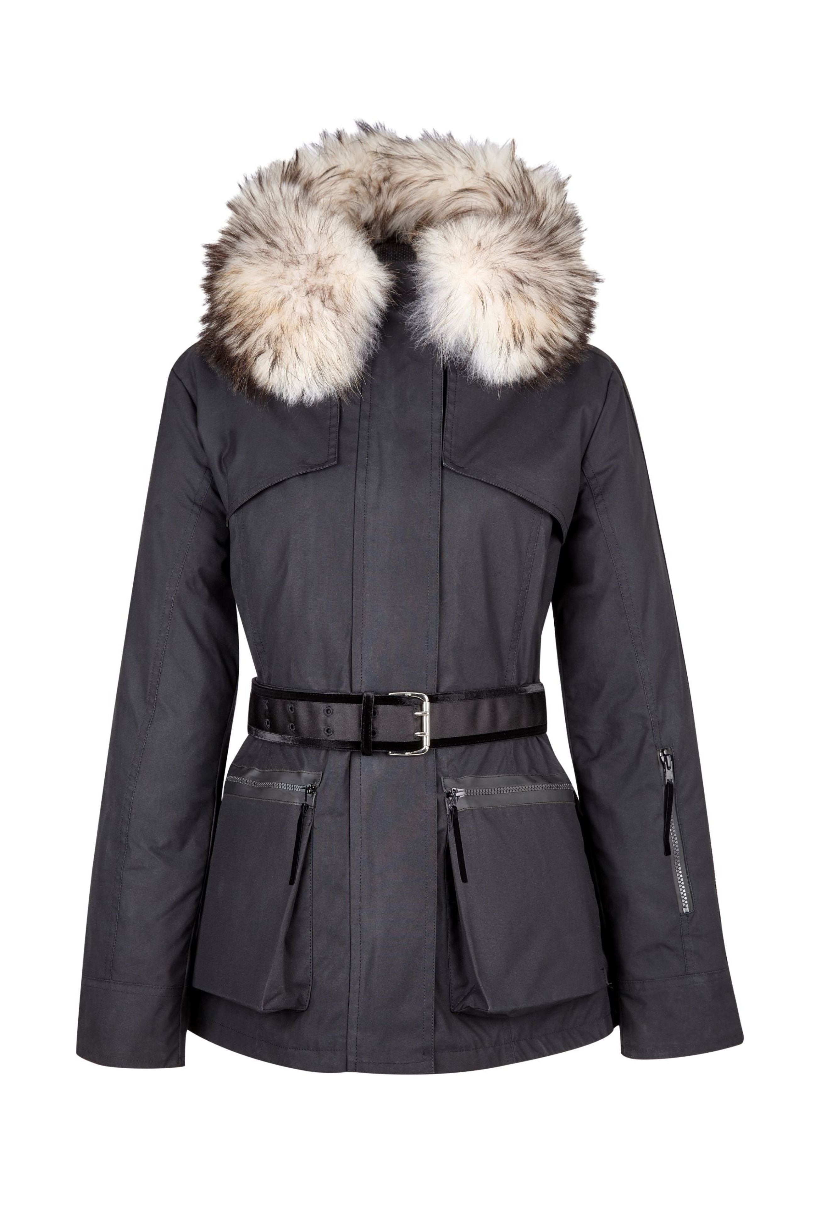 Lizette fox fur trim down outlet coat