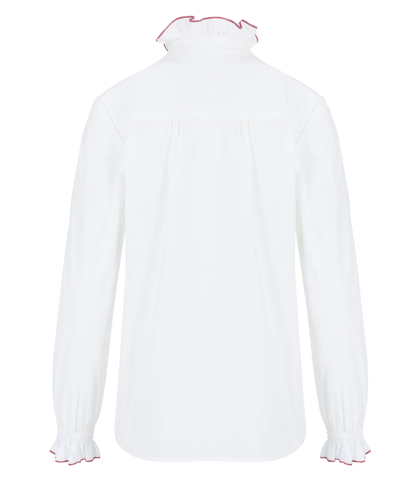 Frill Collar Shirt in White Cotton