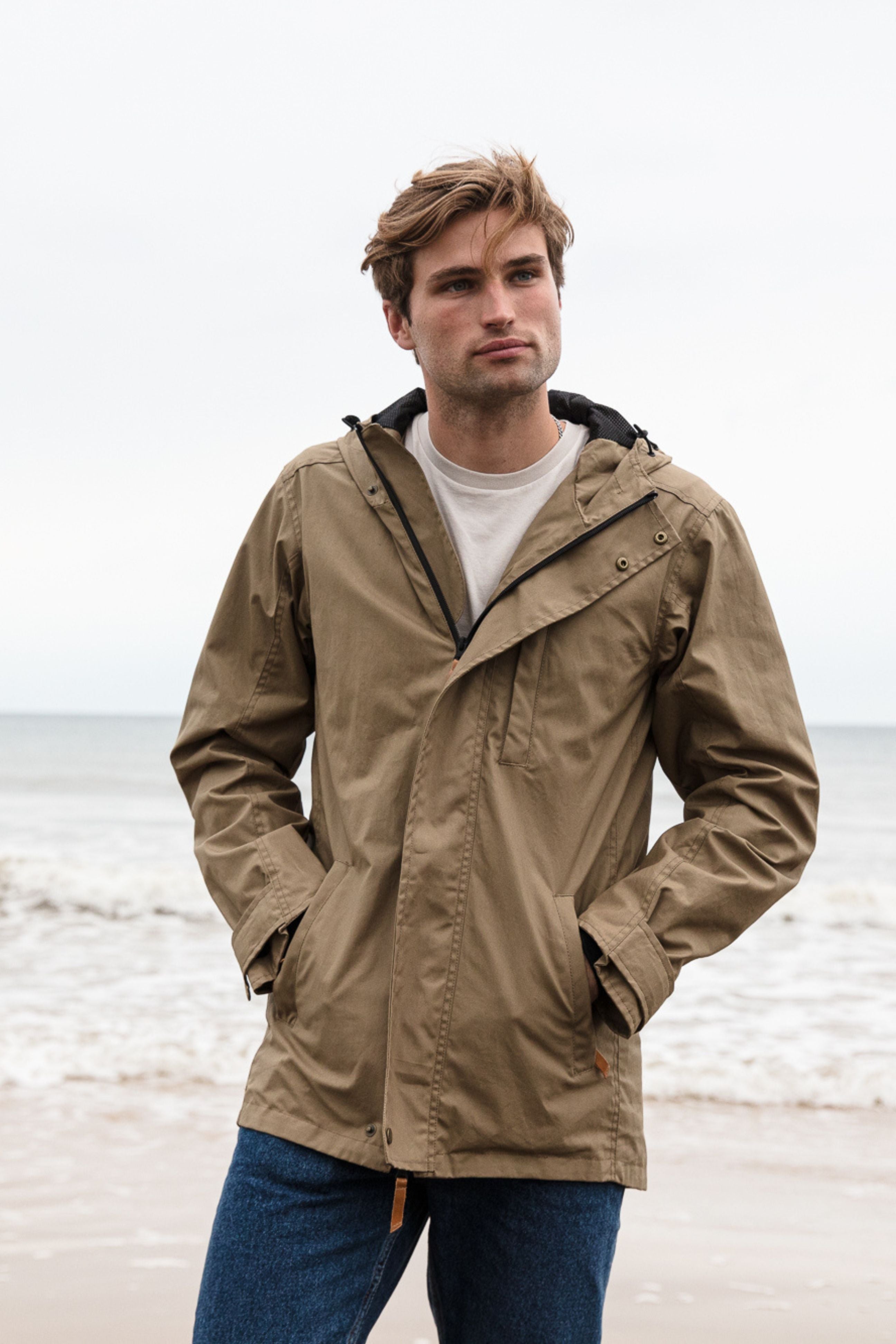 Men s Wax Jacket in Khaki TROY London