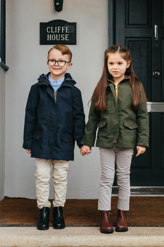 TROY x Trotters Children's Wax Jacket in Navy