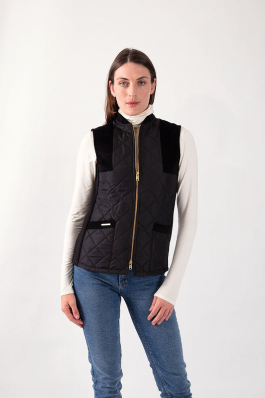 Quilted Gilet in Black