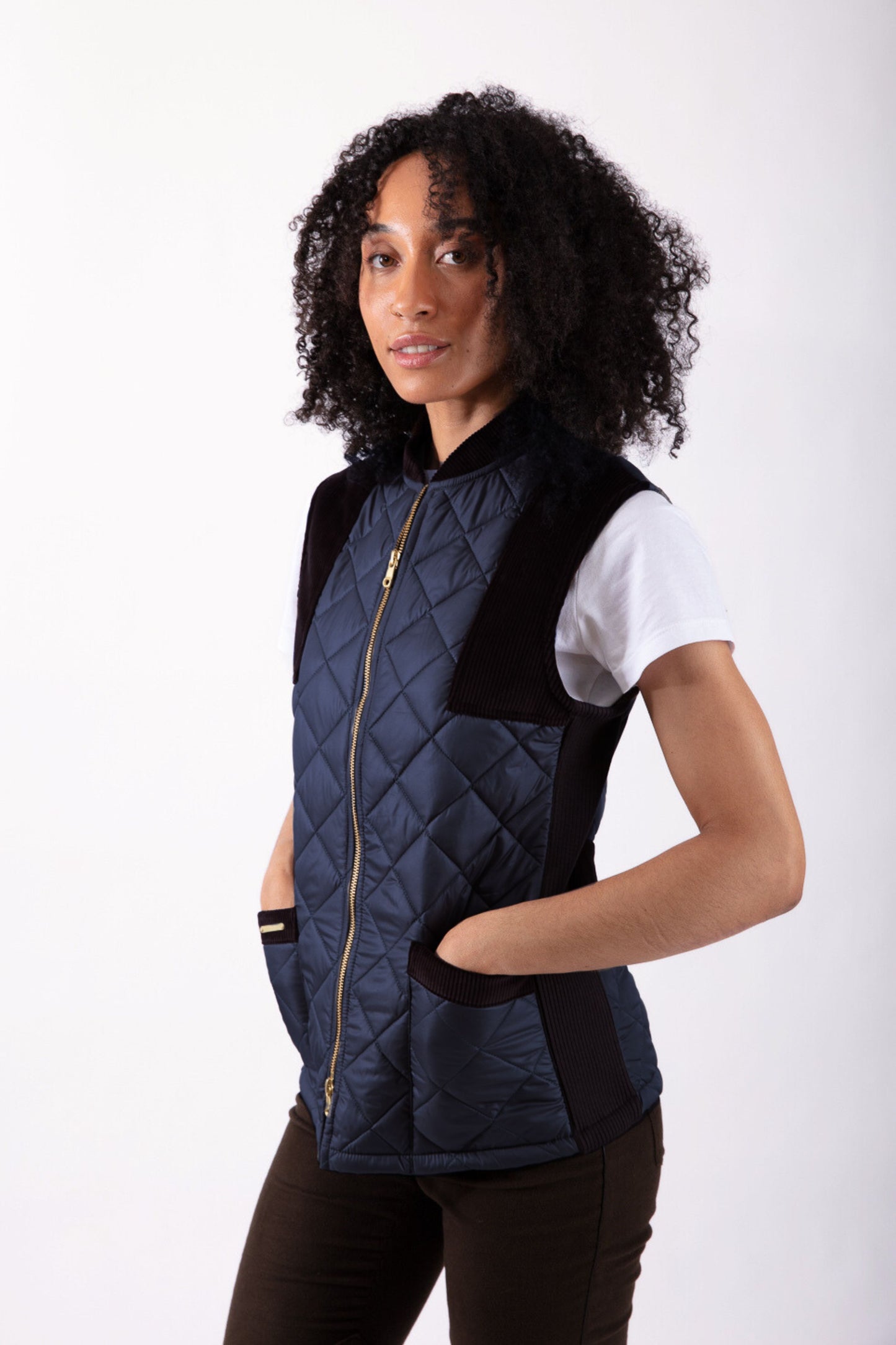 Quilted Gilet in Navy